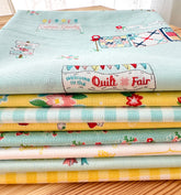 Quilt Fair #23 - Aqua, yellow - 8 FQ