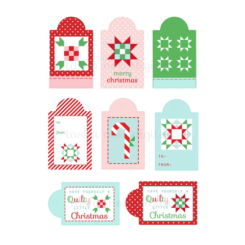 Quilting Christmas Gift Tags - SVG