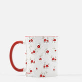 So Many Mushrooms Mug - Red Handle/Red Interior - 11 oz