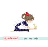Country Girl and her Duck SVG Print and Cut