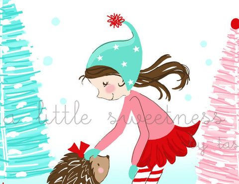 Joyful Friend Winter Illustration