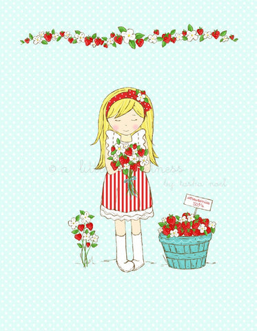 Miss Strawberry Illustration - Gray