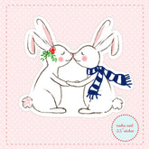 Kissing Bunnies Vinyl Sticker