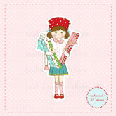 Sewing Girl Vinyl Sticker