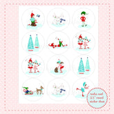 Pixie Noel Christmas Round Sticker Sheet