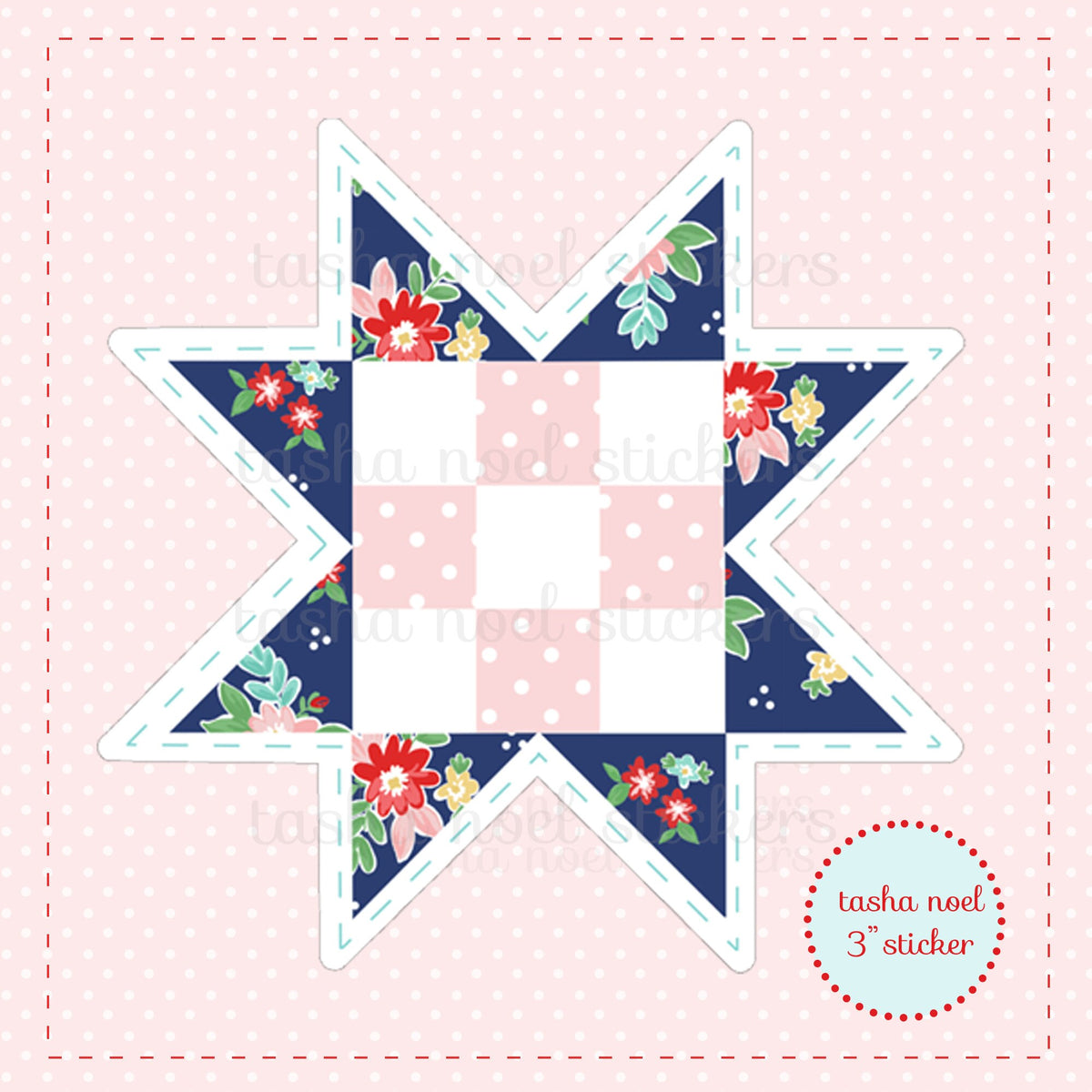 Patchwork Flower Quilt Sticker