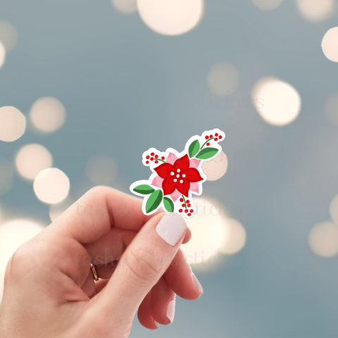 Christmas Flower Vinyl Sticker