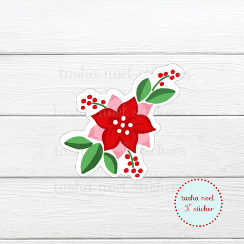 Christmas Flower Vinyl Sticker