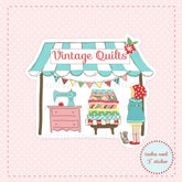 Vintage Quilts Vinyl Sticker