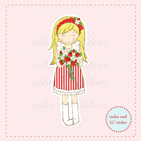 Miss Strawberry Girl Sticker