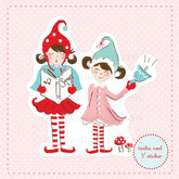 Singing Pixies Christmas Vinyl Sticker