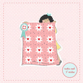 Quilt Fair Girl (Pink) Vinyl Sticker