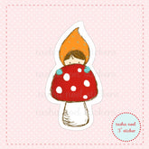 Gnome Elf on Mushroom Sticker