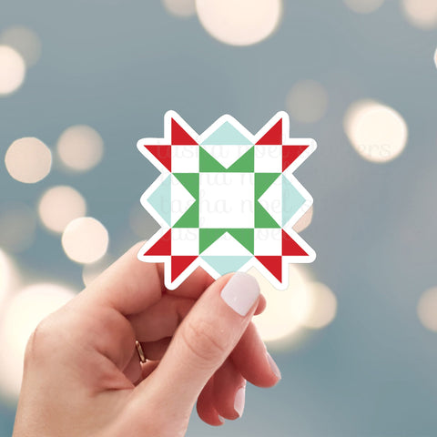 Christmas Quilt Star Sticker