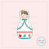 Russian Nesting Doll (Flowers) Vinyl Sticker