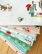 Simple Life mix #8 - pink, green, aqua - 7 FQ