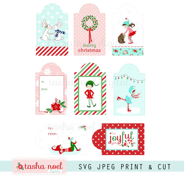 Printable Christmas Gift Tags, Holiday Gift Tags, Printable