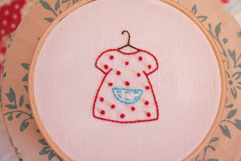 Polka Dot Dress Embroidery PATTERN -PDF