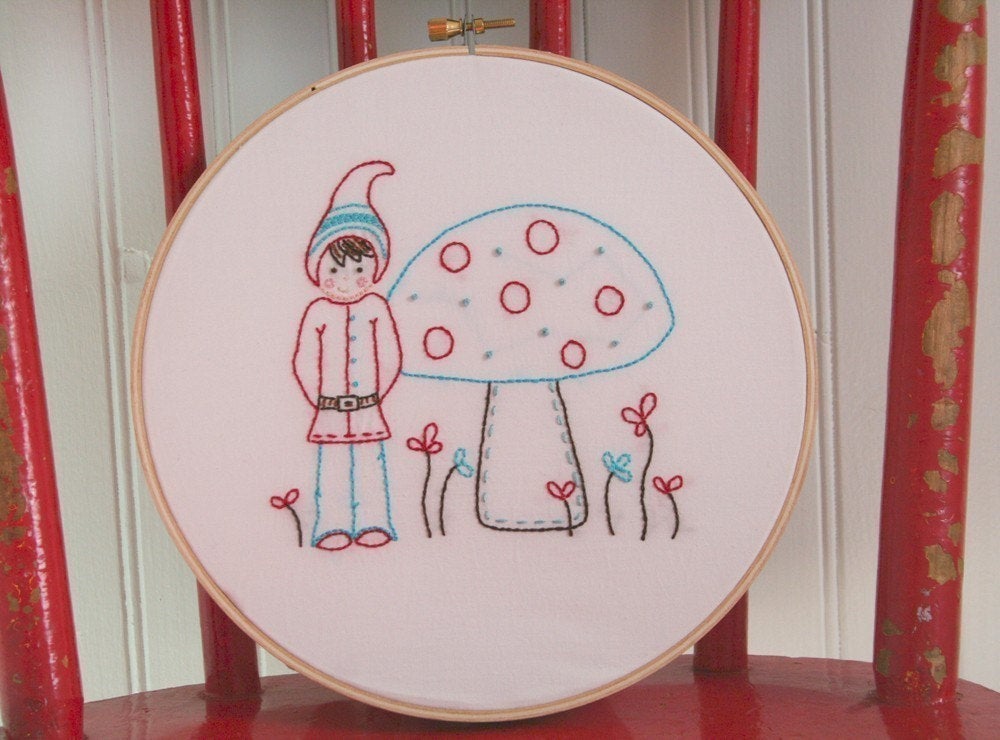Little Gnomies Embroidery Patterns - Set of 2 - Boy and Girl