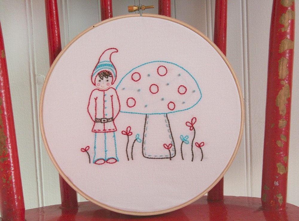 Little Gnome Boy Embroidery PATTERN - PDF