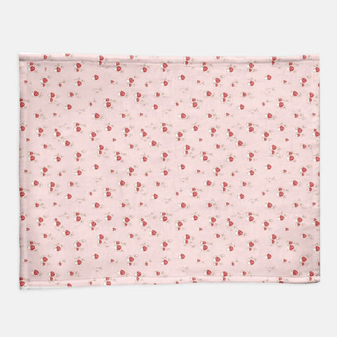 Pink Mushroom Minky Blanket, Soft Tasha Noel 60" x 80" minky blanket