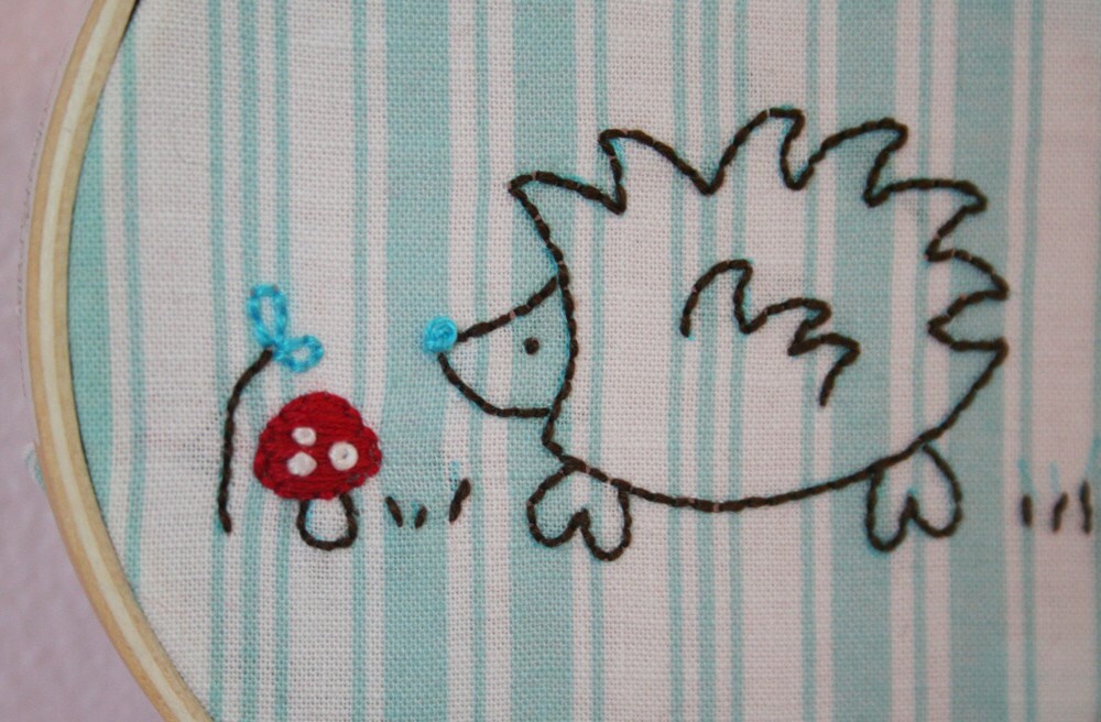 Hedgehog Embroidery PATTERN - PDF
