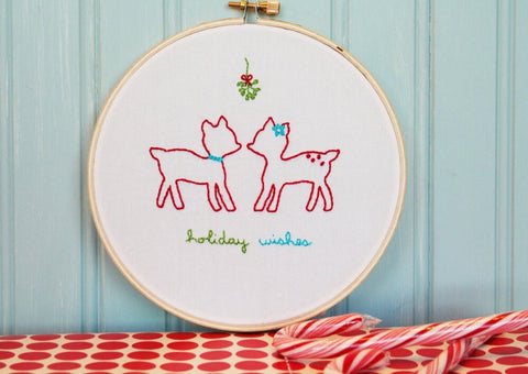 Christmas Deer Embroidery Pattern - PDF
