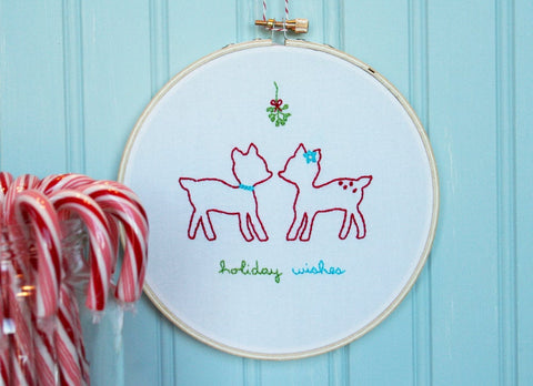 Christmas Deer Embroidery Pattern - PDF