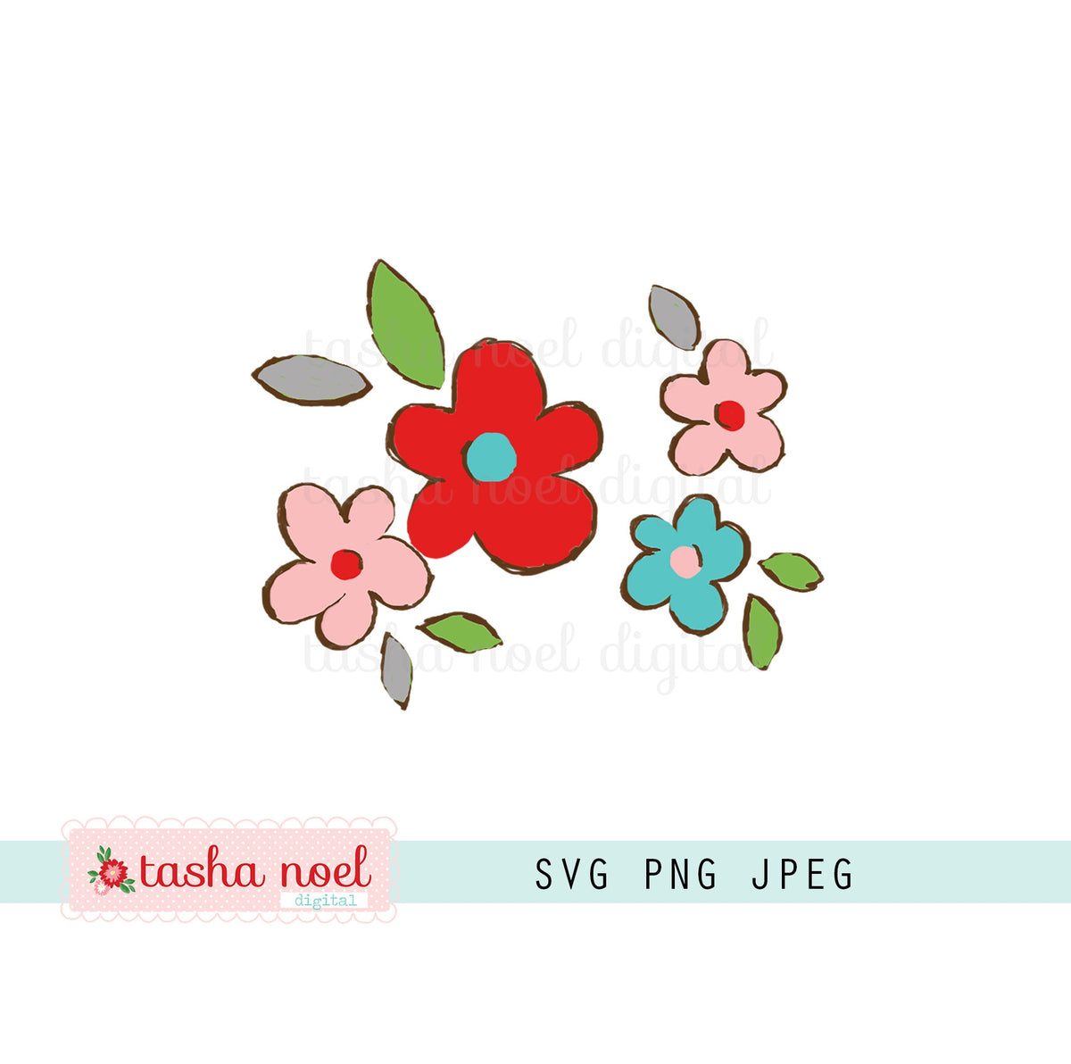 Red Flower SVG Floral Print and Cut SVG