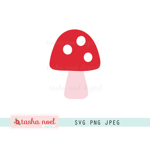 Red Fall Woodland  Mushroom SVG Clipart