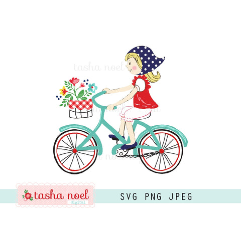 Bicycle Girl SVG Print and Cut