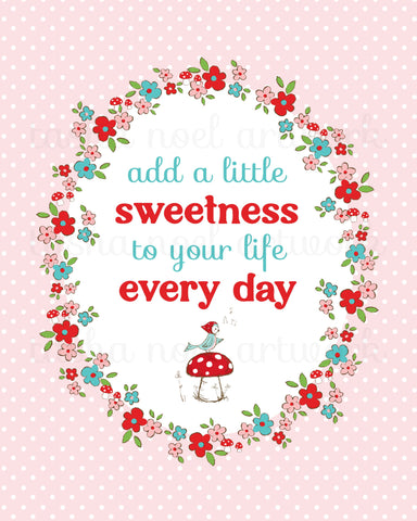 A Little Sweetness Floral Wall Art in Pink
