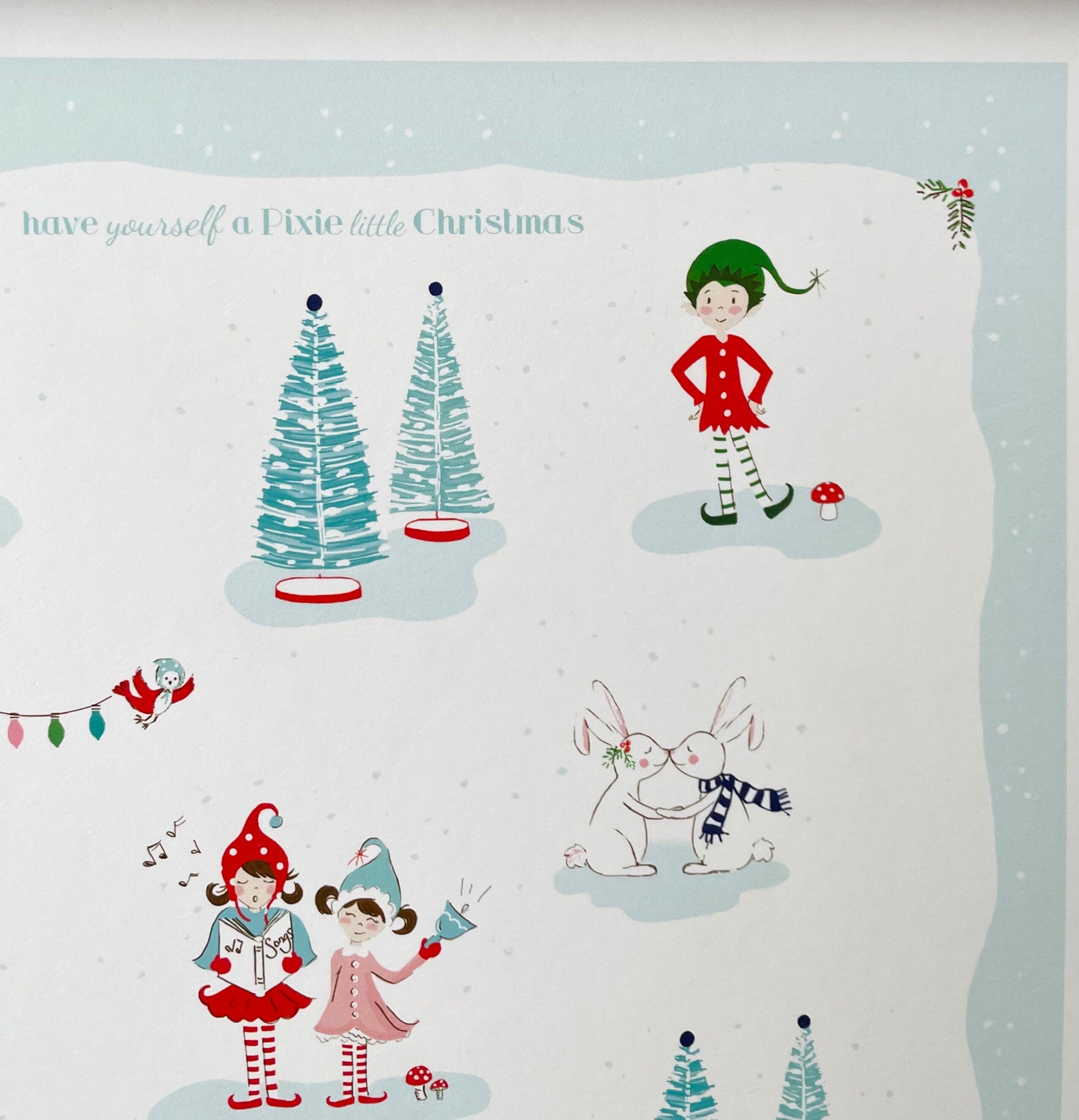 Pixie Noel Christmas Elf Wall Art Illustration