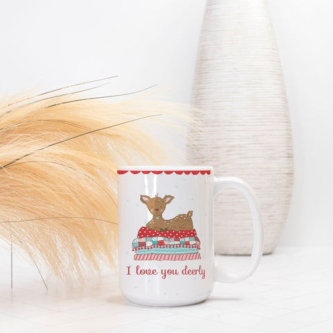 I love you deerly coffee mug 15 oz