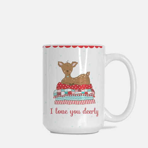 I love you deerly coffee mug 15 oz