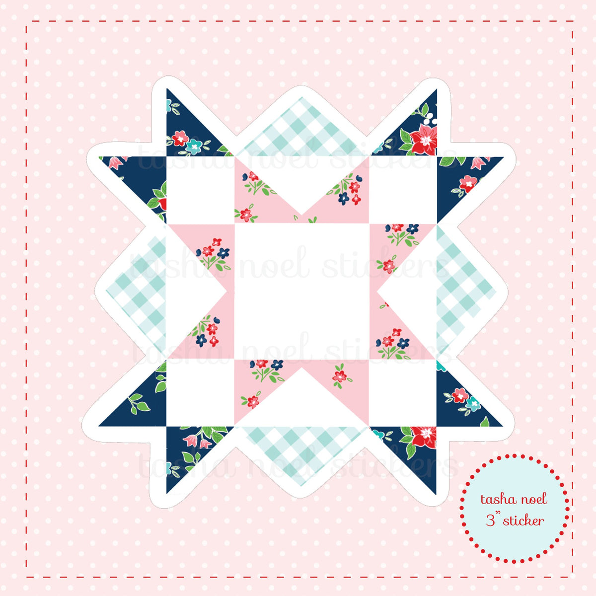 Patchwork Star Floral Planner Sticker