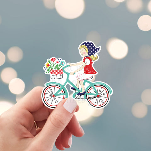 Bicycle Girl Vinyl Sticker