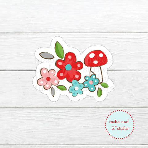Flower Mushroom Sticker
