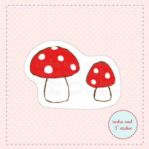 Double Mushroom Vinyl Sticker