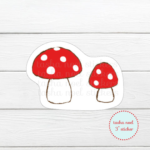Double Mushroom Vinyl Sticker