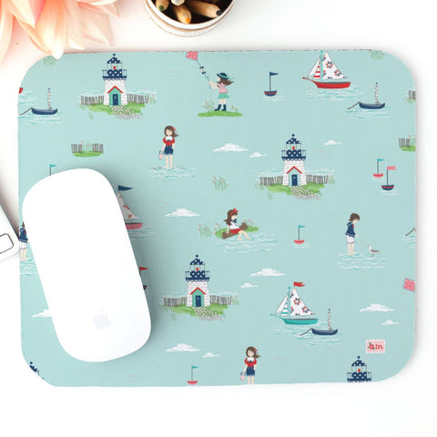 Aqua Seaside Mouse Pad (Rectangle)