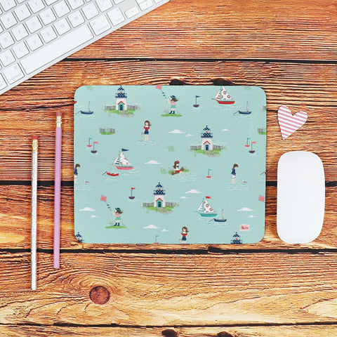 Aqua Seaside Mouse Pad (Rectangle)