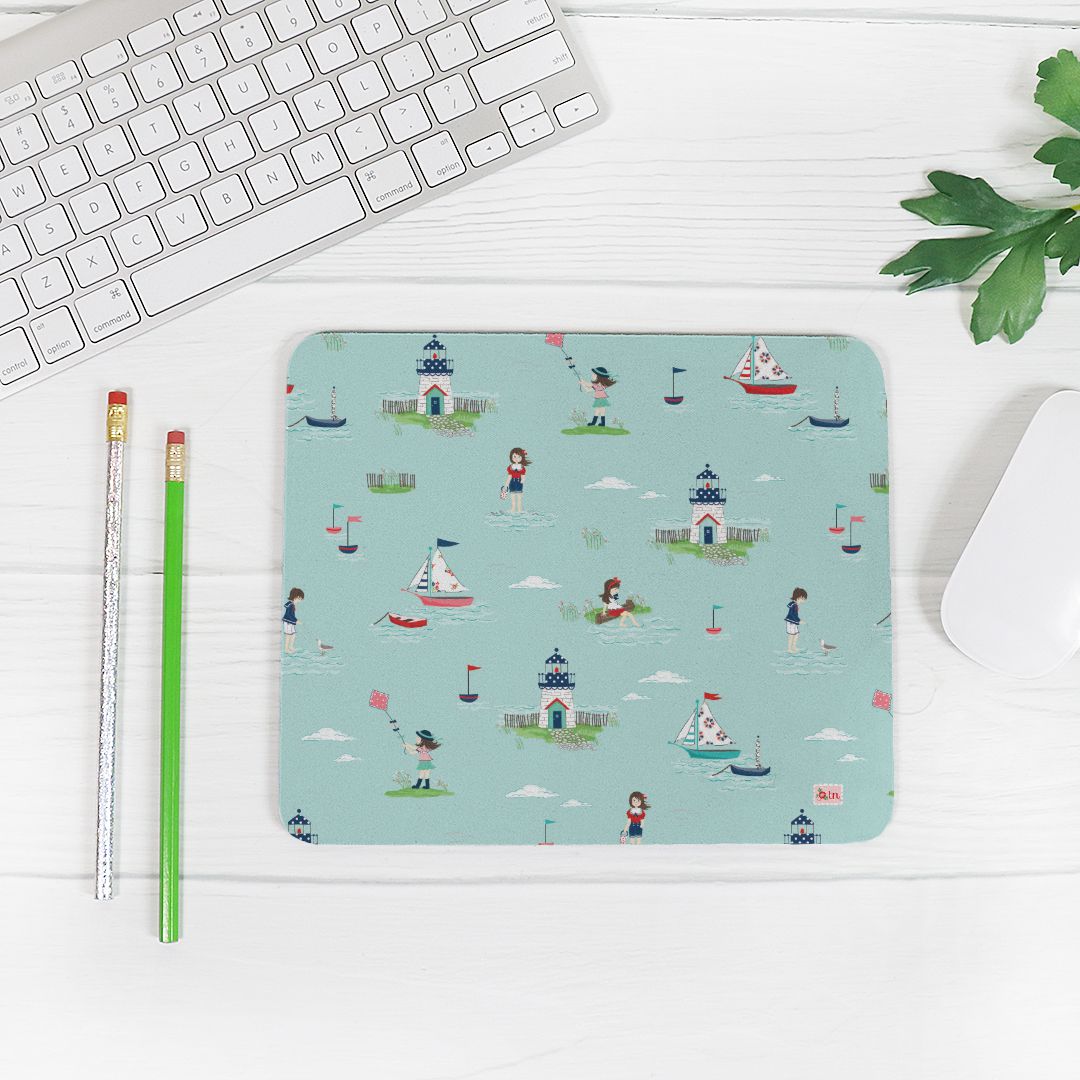 Aqua Seaside Mouse Pad (Rectangle)