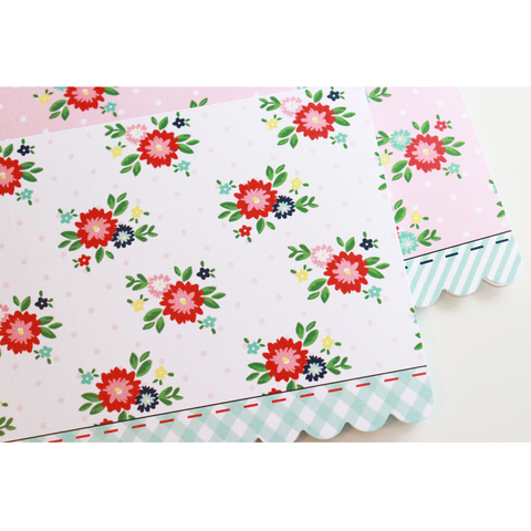 Scalloped-Edge Floral Notecard Set of 8