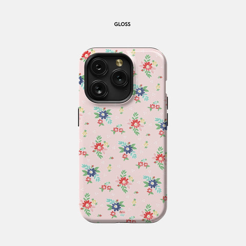 Pink Quilt Fair Floral - iPhone 15 Pro Tough Case