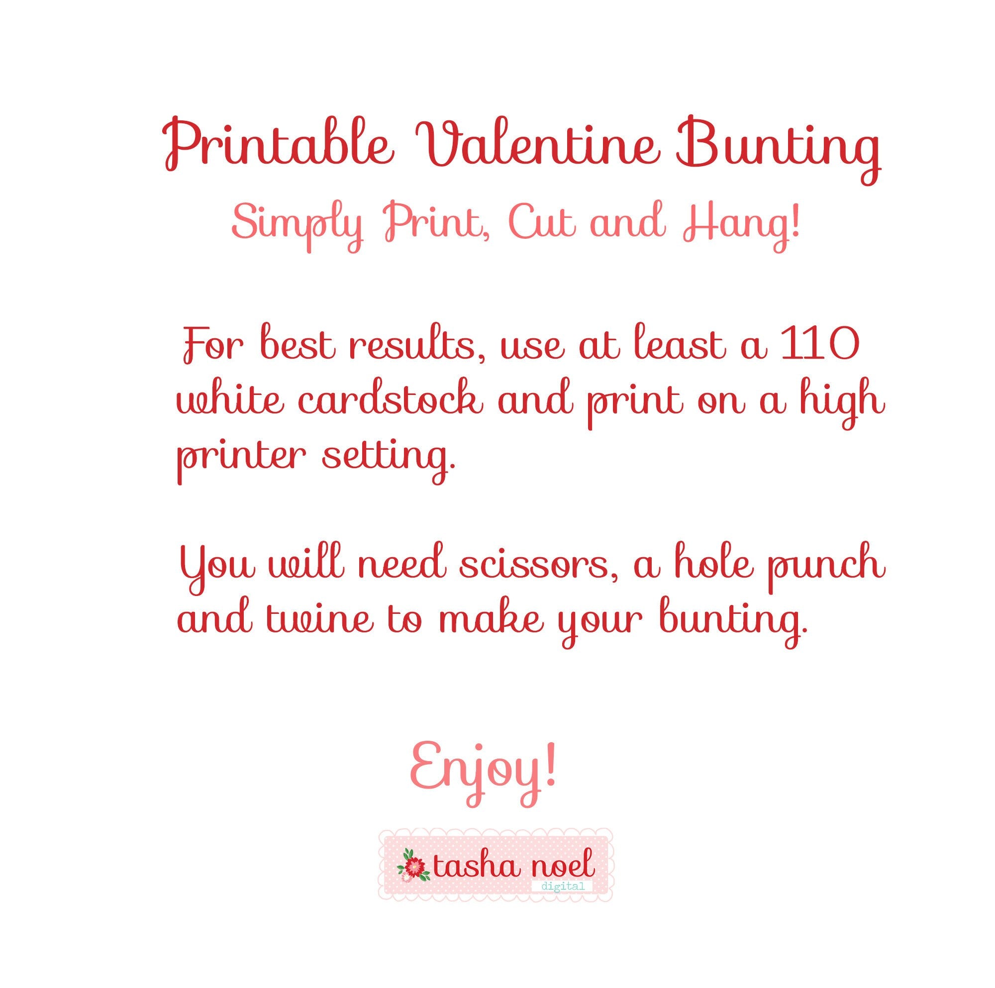 PRINTABLE Valentine Banner, Printable Valentine Party Decor, PDF Printable,  Valentine Party Bunting, Printable Valentine, Tasha Noel