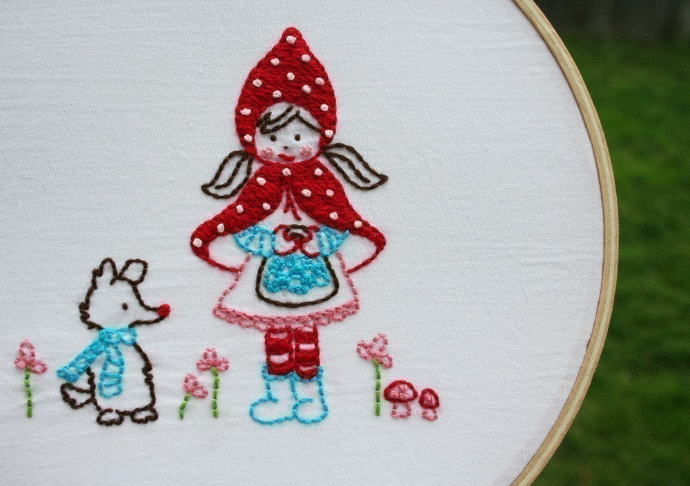 Little Red Riding Hood Embroidery Pattern - PDF