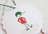 Pixie Noel Scallop Gift Tags - Silver