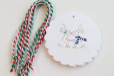 Pixie Noel Scallop Gift Tags - Silver